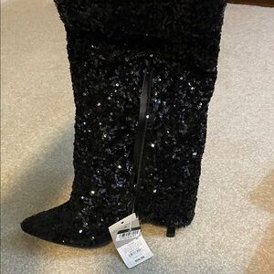 Elegant Black Sequin Women's Boots